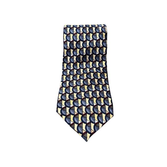 Jerry Garcia Grateful Dead Vintage Blue Cream Red Abstract Silk Neck Tie - Picture 1 of 4